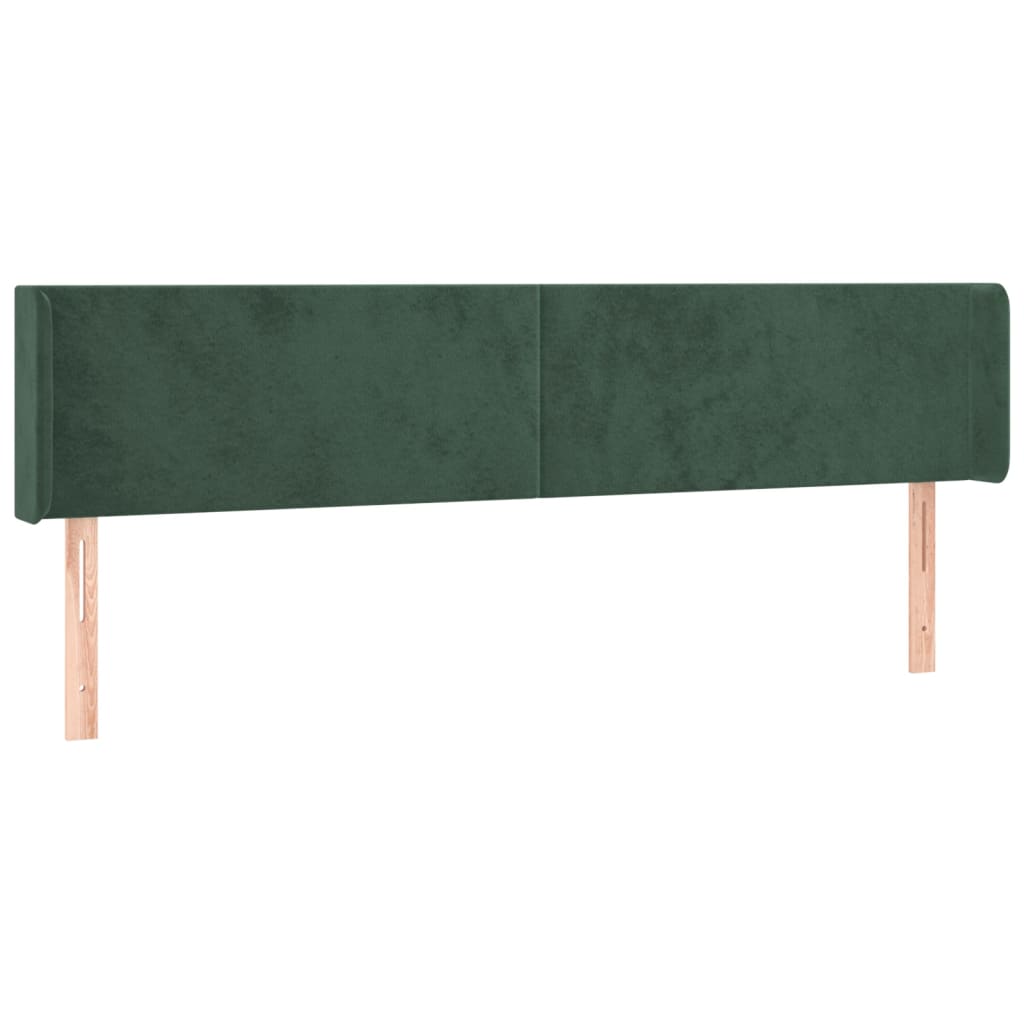 Hoofdbord met randen 203x16x78/88 cm fluweel donkergroen is nu te koop bij PeponiXL, paradijselijk wonen!