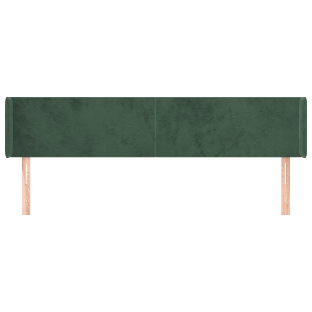 Hoofdbord met randen 203x16x78/88 cm fluweel donkergroen is nu te koop bij PeponiXL, paradijselijk wonen!