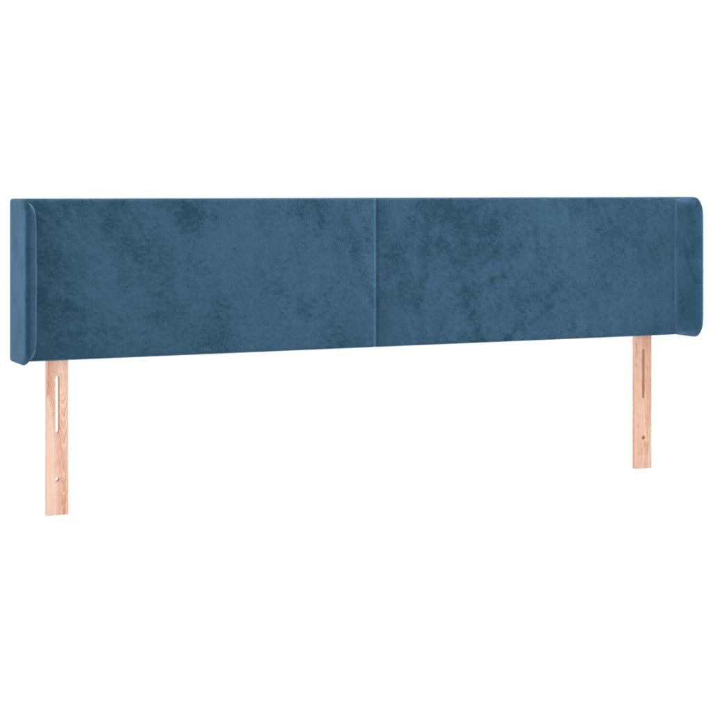Hoofdbord met randen 203x16x78/88 cm fluweel donkerblauw is nu te koop bij PeponiXL, paradijselijk wonen!