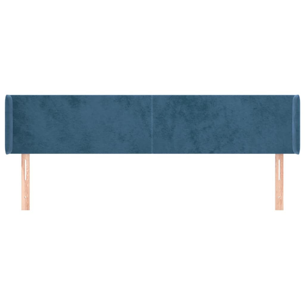 Hoofdbord met randen 203x16x78/88 cm fluweel donkerblauw is nu te koop bij PeponiXL, paradijselijk wonen!