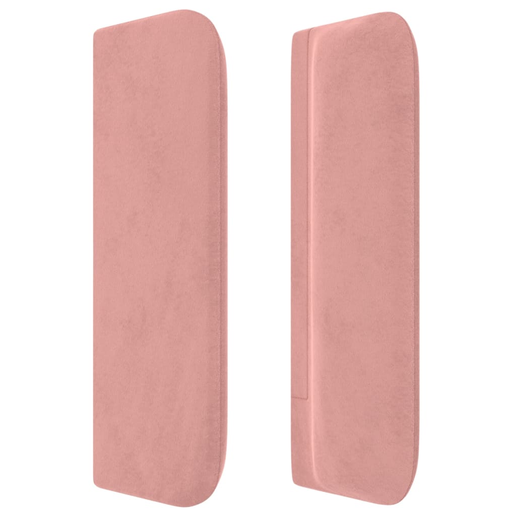 Hoofdbord met randen 203x16x78/88 cm fluweel roze is nu te koop bij PeponiXL, paradijselijk wonen!