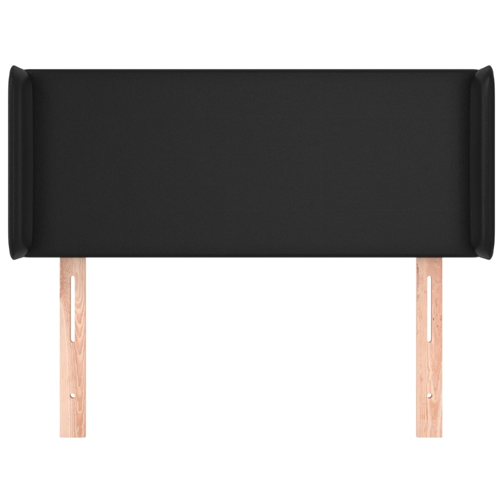 Hoofdbord met randen 83x16x78/88 cm kunstleer zwart is nu te koop bij PeponiXL, paradijselijk wonen!