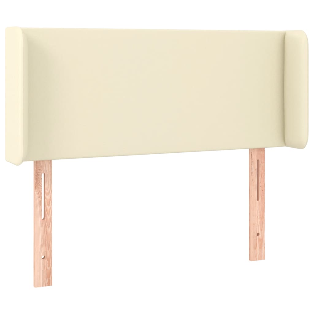 Hoofdbord met randen 83x16x78/88 cm kunstleer crèmekleurig is nu te koop bij PeponiXL, paradijselijk wonen!