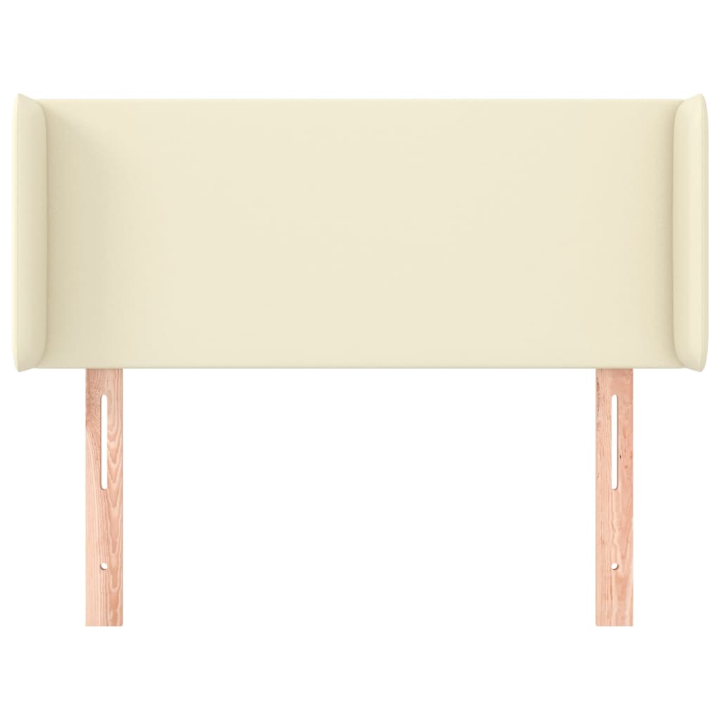 Hoofdbord met randen 83x16x78/88 cm kunstleer crèmekleurig is nu te koop bij PeponiXL, paradijselijk wonen!