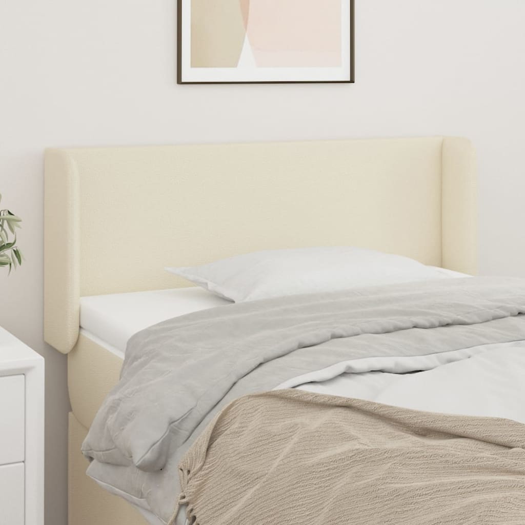 Hoofdbord met randen 83x16x78/88 cm kunstleer crèmekleurig is nu te koop bij PeponiXL, paradijselijk wonen!