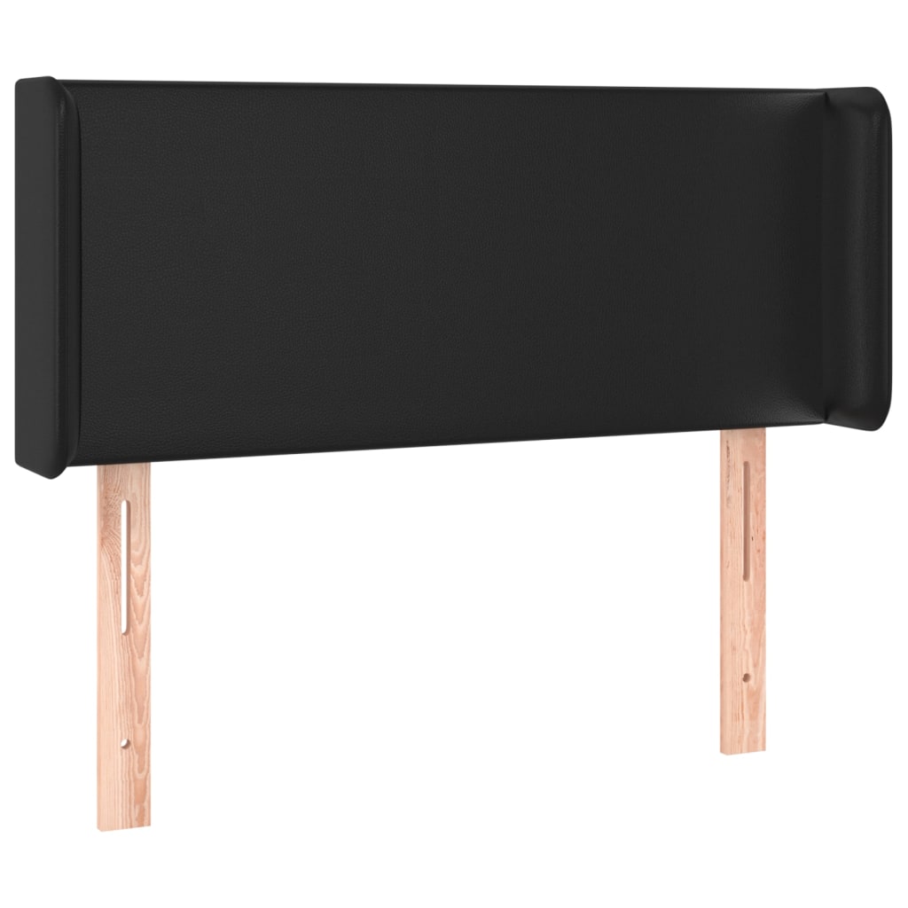 Hoofdbord met randen 93x16x78/88 cm kunstleer zwart is nu te koop bij PeponiXL, paradijselijk wonen!