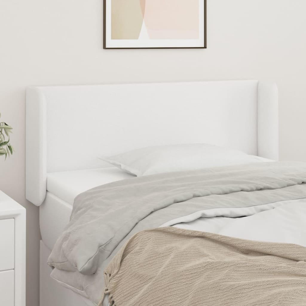 Hoofdbord met randen 93x16x78/88 cm kunstleer wit is nu te koop bij PeponiXL, paradijselijk wonen!