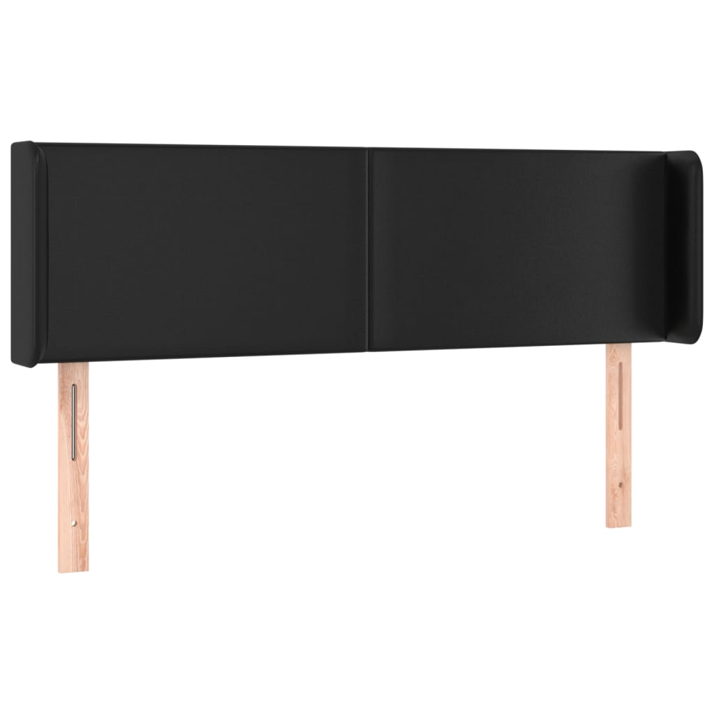 Hoofdbord met randen 147x16x78/88 cm kunstleer zwart is nu te koop bij PeponiXL, paradijselijk wonen!