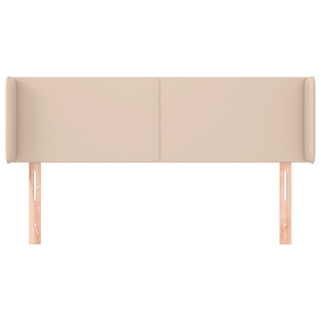 Hoofdbord met randen 147x16x78/88 cm kunstleer cappuccinokleur is nu te koop bij PeponiXL, paradijselijk wonen!