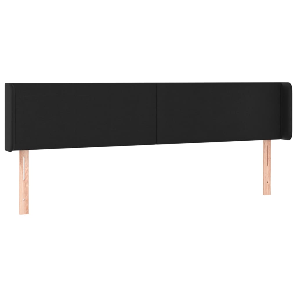 Hoofdbord met randen 183x16x78/88 cm kunstleer zwart is nu te koop bij PeponiXL, paradijselijk wonen!