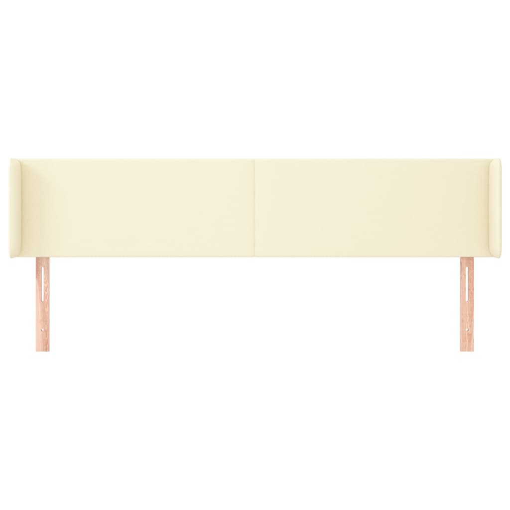 Hoofdbord met randen 183x16x78/88 cm kunstleer crèmekleurig is nu te koop bij PeponiXL, paradijselijk wonen!