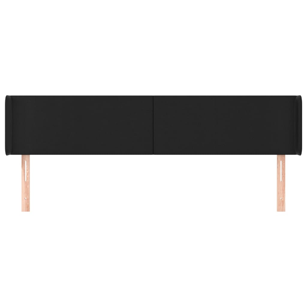 Hoofdbord met randen 203x16x78/88 cm kunstleer zwart is nu te koop bij PeponiXL, paradijselijk wonen!