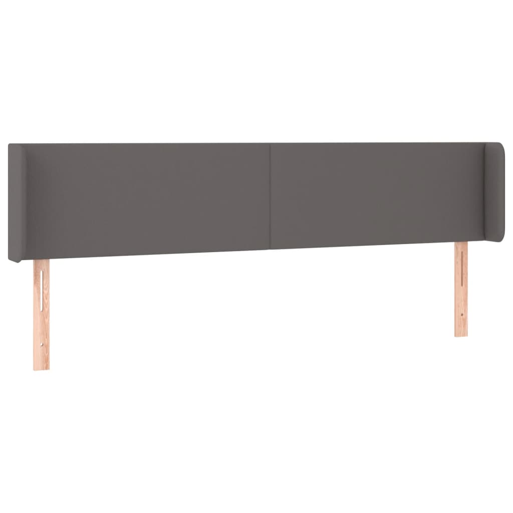 Hoofdbord met randen 203x16x78/88 cm kunstleer grijs is nu te koop bij PeponiXL, paradijselijk wonen!