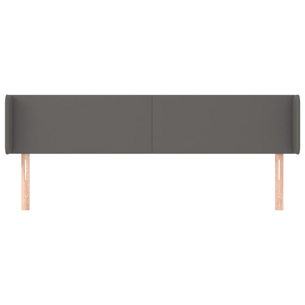 Hoofdbord met randen 203x16x78/88 cm kunstleer grijs is nu te koop bij PeponiXL, paradijselijk wonen!