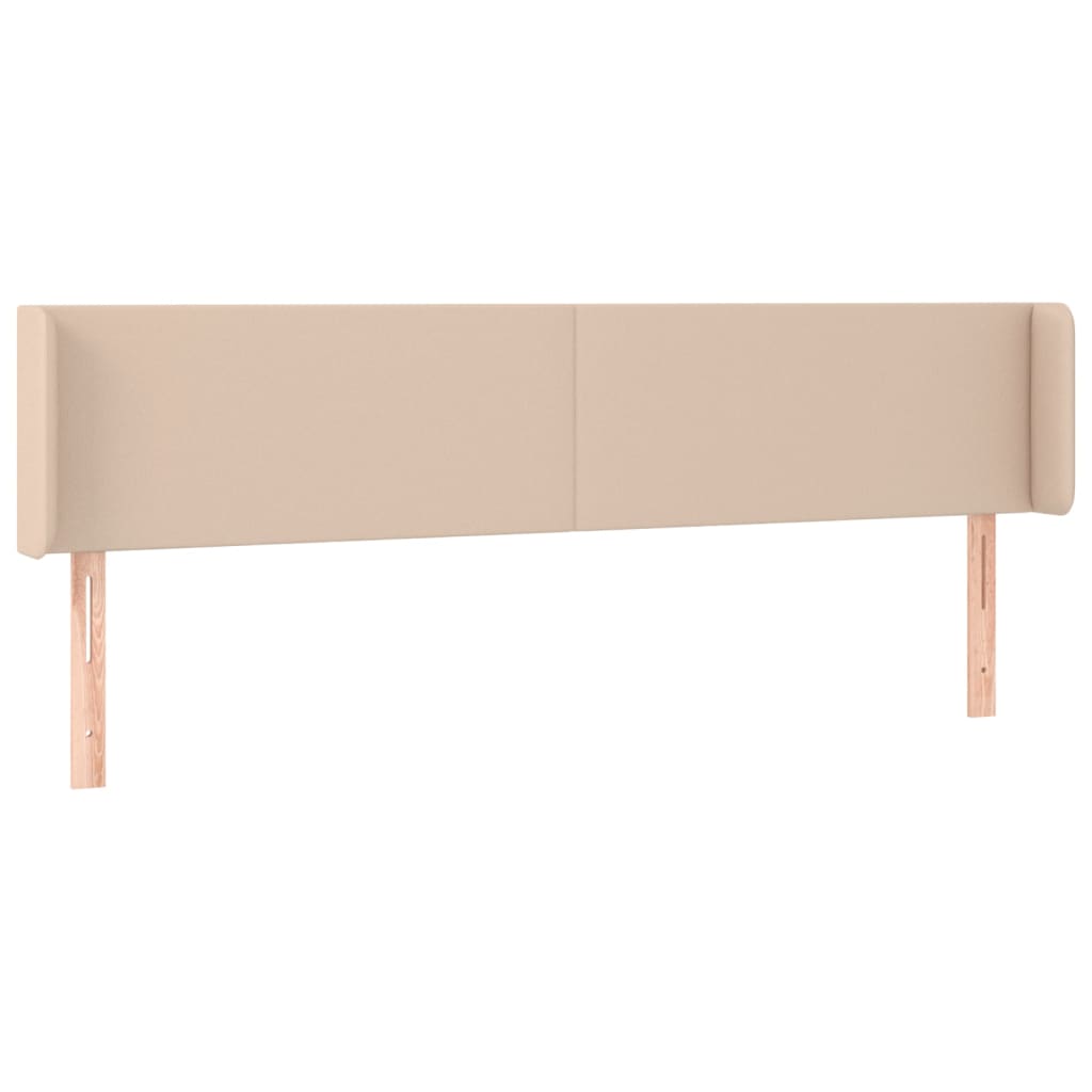 Hoofdbord met randen 203x16x78/88 cm kunstleer cappuccinokleur is nu te koop bij PeponiXL, paradijselijk wonen!