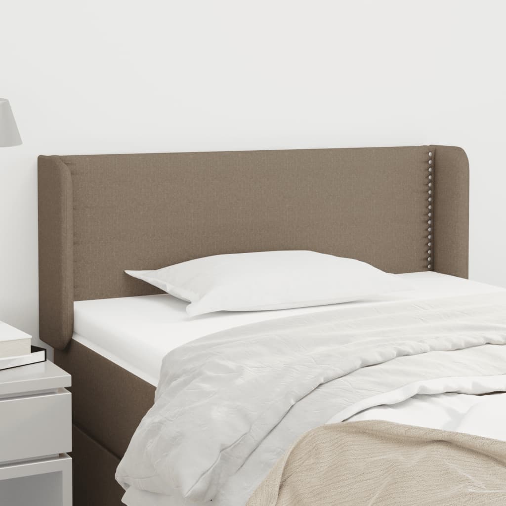 Hoofdbord met randen 93x16x78/88 cm stof taupe is nu te koop bij PeponiXL, paradijselijk wonen!