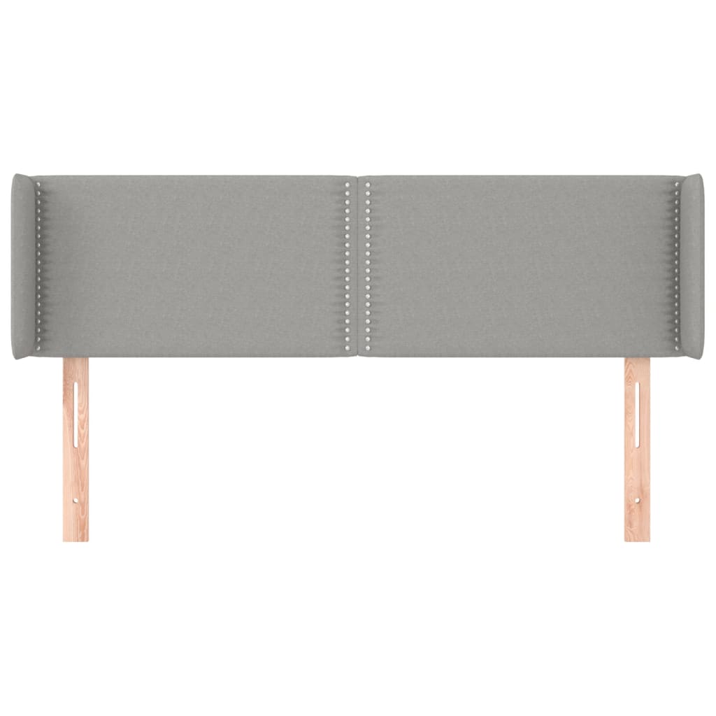Hoofdbord met randen 147x16x78/88 cm stof lichtgrijs is nu te koop bij PeponiXL, paradijselijk wonen!
