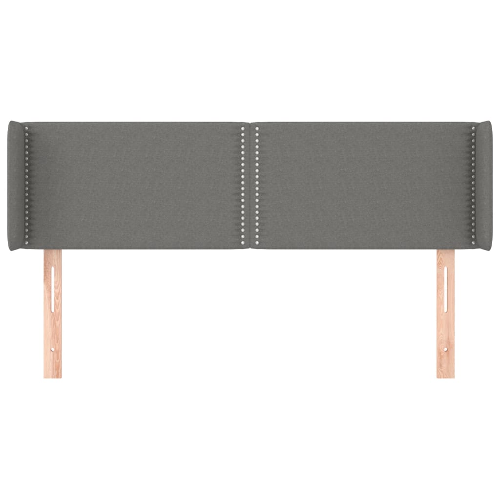 Hoofdbord met randen 147x16x78/88 cm stof donkergrijs is nu te koop bij PeponiXL, paradijselijk wonen!