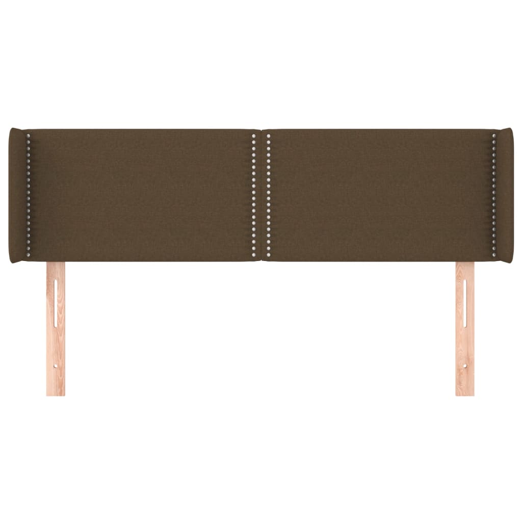 Hoofdbord met randen 147x16x78/88 cm stof donkerbruin is nu te koop bij PeponiXL, paradijselijk wonen!