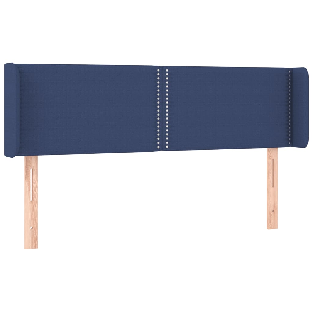 Hoofdbord met randen 147x16x78/88 cm stof blauw is nu te koop bij PeponiXL, paradijselijk wonen!