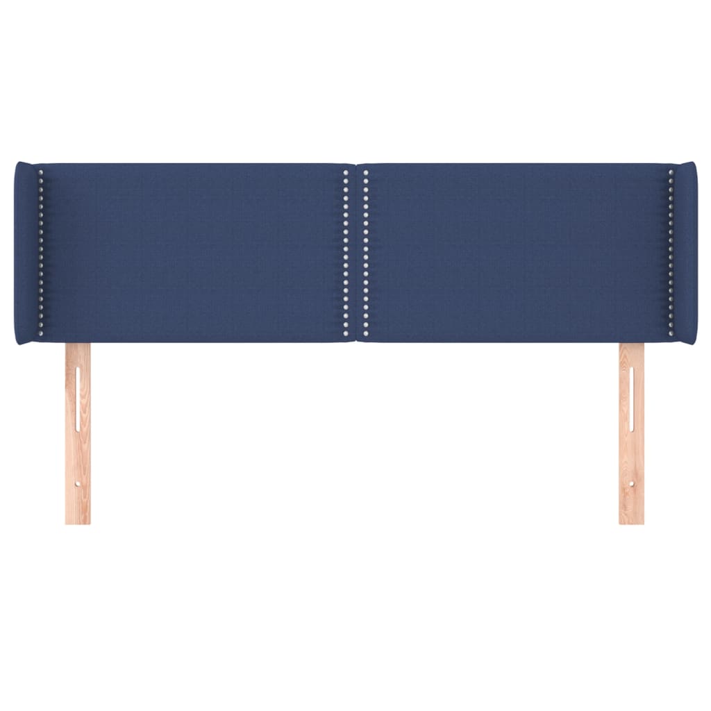Hoofdbord met randen 147x16x78/88 cm stof blauw is nu te koop bij PeponiXL, paradijselijk wonen!