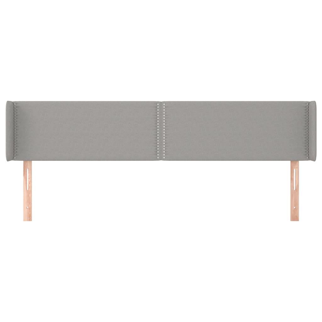Hoofdbord met randen 183x16x78/88 cm stof lichtgrijs is nu te koop bij PeponiXL, paradijselijk wonen!