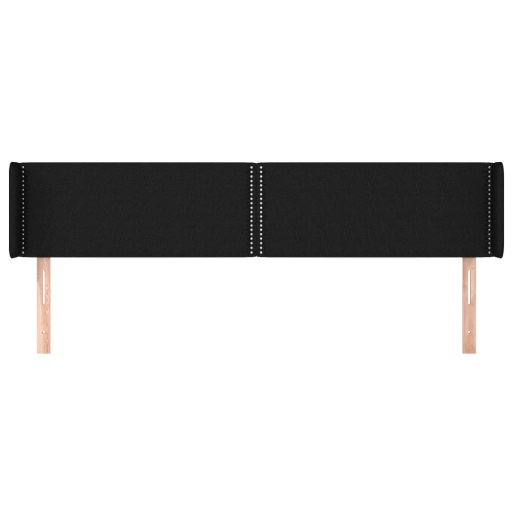 Hoofdbord met randen 183x16x78/88 cm stof zwart is nu te koop bij PeponiXL, paradijselijk wonen!