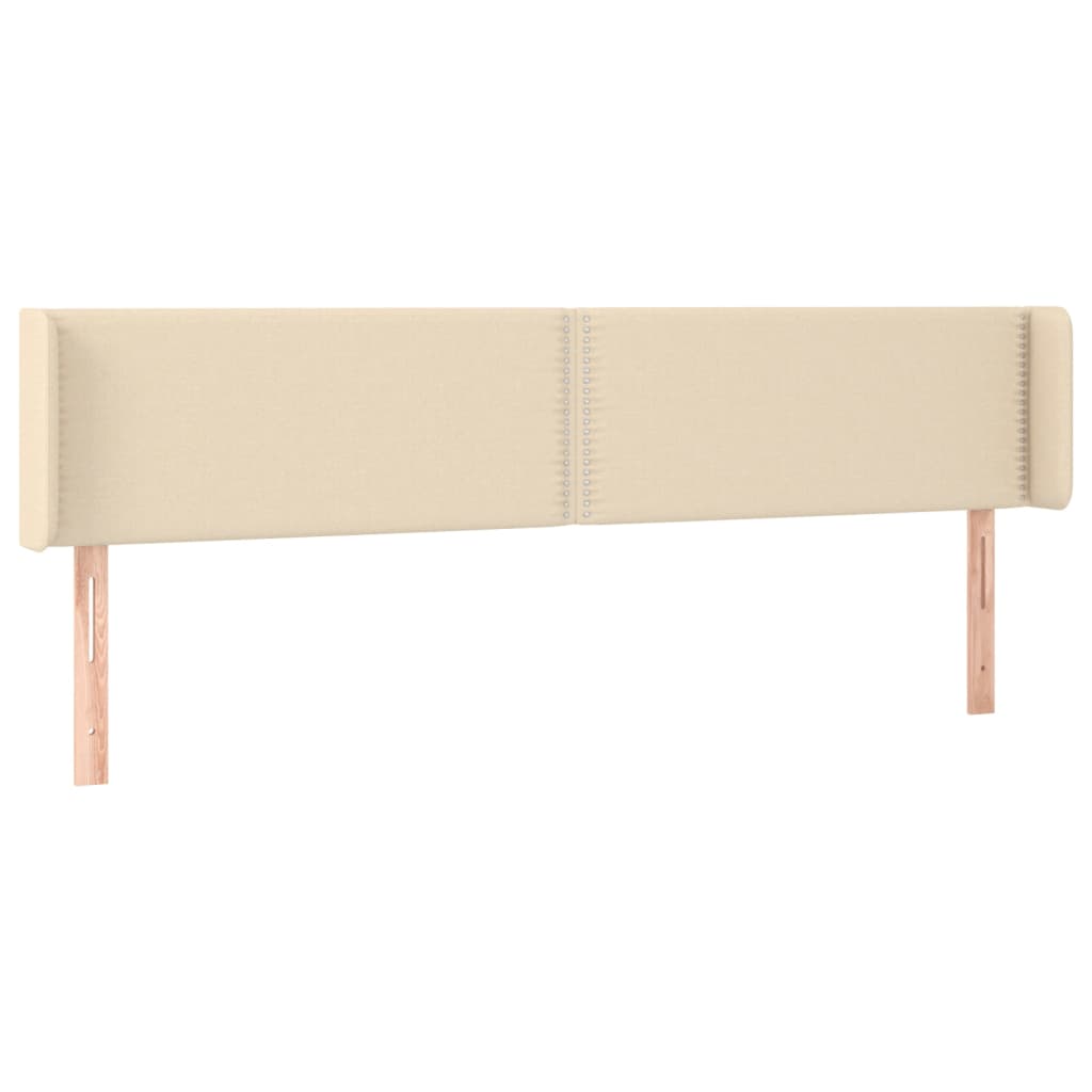 Hoofdbord met randen 183x16x78/88 cm stof crèmekleurig is nu te koop bij PeponiXL, paradijselijk wonen!