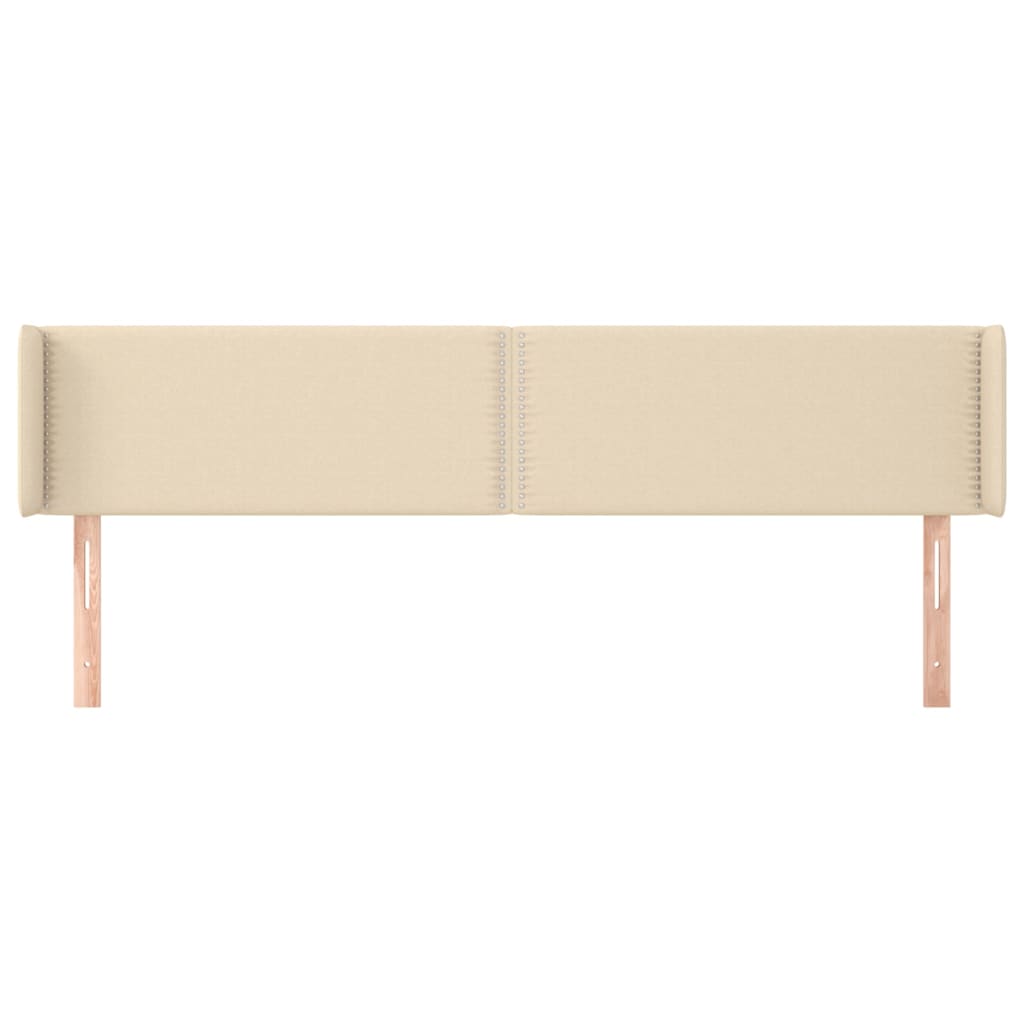 Hoofdbord met randen 183x16x78/88 cm stof crèmekleurig is nu te koop bij PeponiXL, paradijselijk wonen!