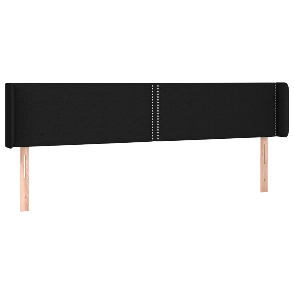 Hoofdbord met randen 203x16x78/88 cm stof zwart is nu te koop bij PeponiXL, paradijselijk wonen!