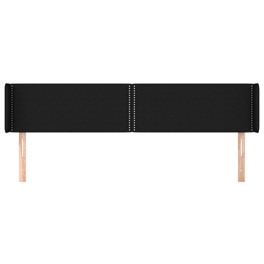 Hoofdbord met randen 203x16x78/88 cm stof zwart is nu te koop bij PeponiXL, paradijselijk wonen!