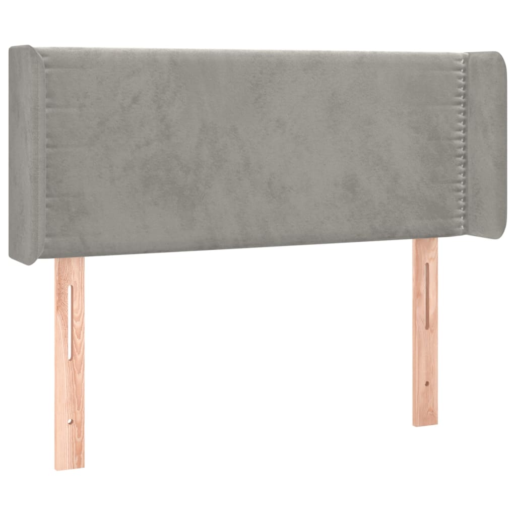 Hoofdbord met randen 93x16x78/88 cm fluweel lichtgrijs is nu te koop bij PeponiXL, paradijselijk wonen!