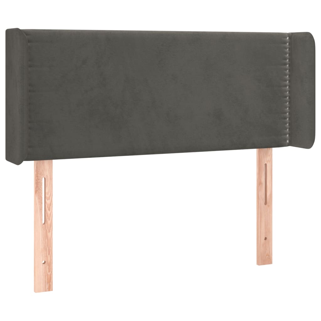 Hoofdbord met randen 93x16x78/88 cm fluweel donkergrijs is nu te koop bij PeponiXL, paradijselijk wonen!
