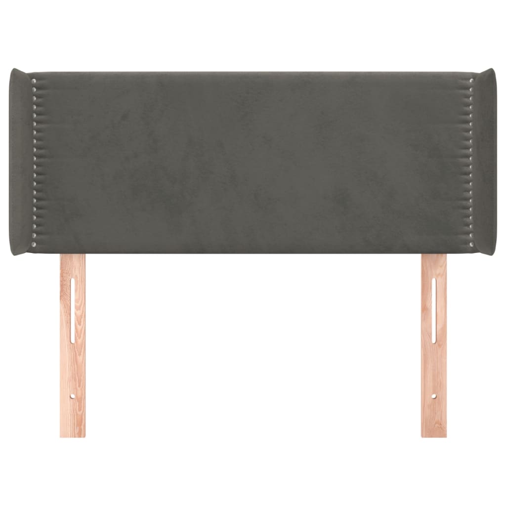 Hoofdbord met randen 93x16x78/88 cm fluweel donkergrijs is nu te koop bij PeponiXL, paradijselijk wonen!