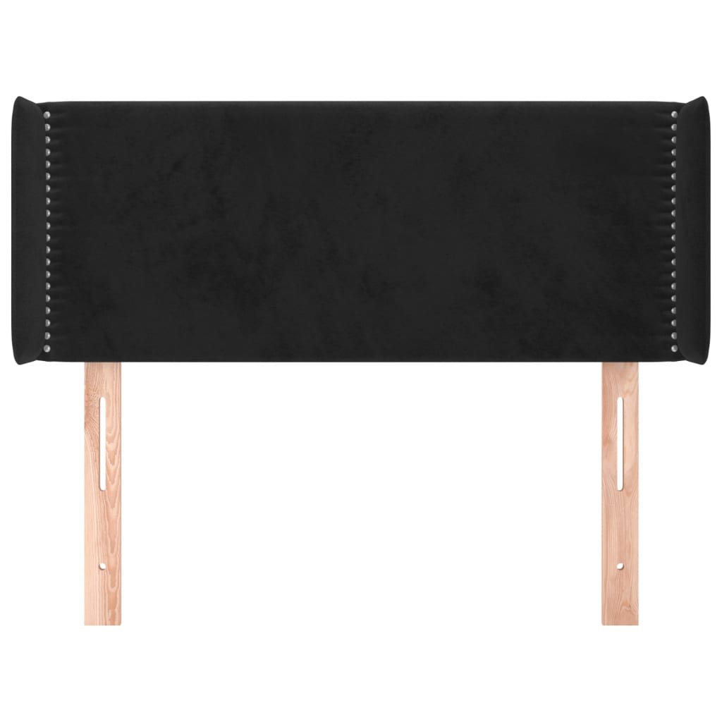 Hoofdbord met randen 93x16x78/88 cm fluweel zwart is nu te koop bij PeponiXL, paradijselijk wonen!
