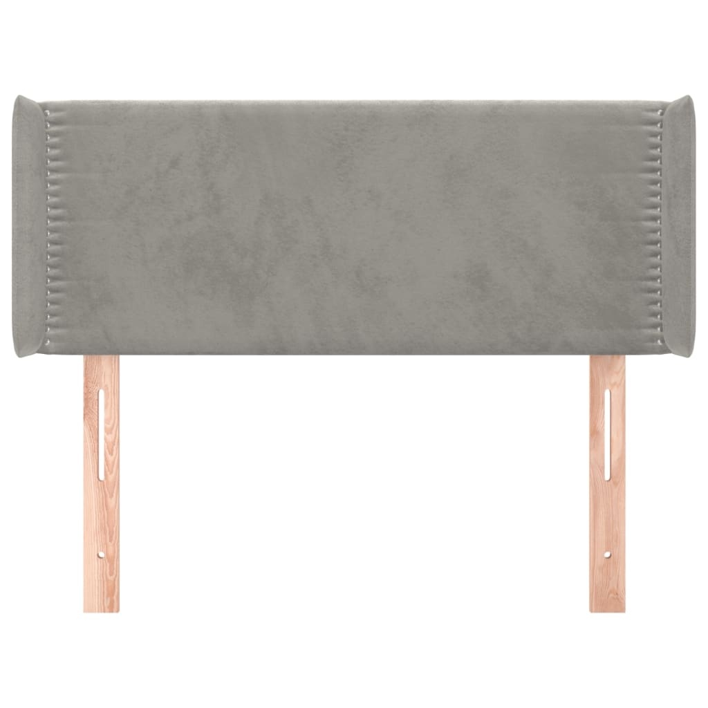 Hoofdbord met randen 103x16x78/88 cm fluweel lichtgrijs is nu te koop bij PeponiXL, paradijselijk wonen!