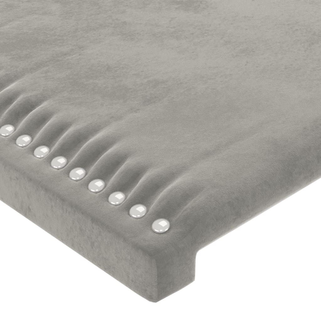 Hoofdbord met randen 103x16x78/88 cm fluweel lichtgrijs is nu te koop bij PeponiXL, paradijselijk wonen!