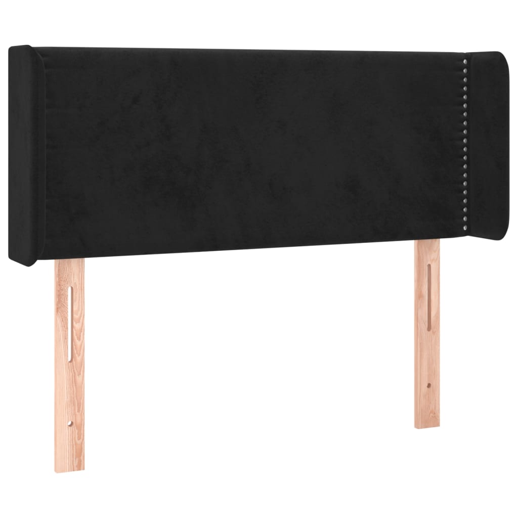 Hoofdbord met randen 103x16x78/88 cm fluweel zwart is nu te koop bij PeponiXL, paradijselijk wonen!