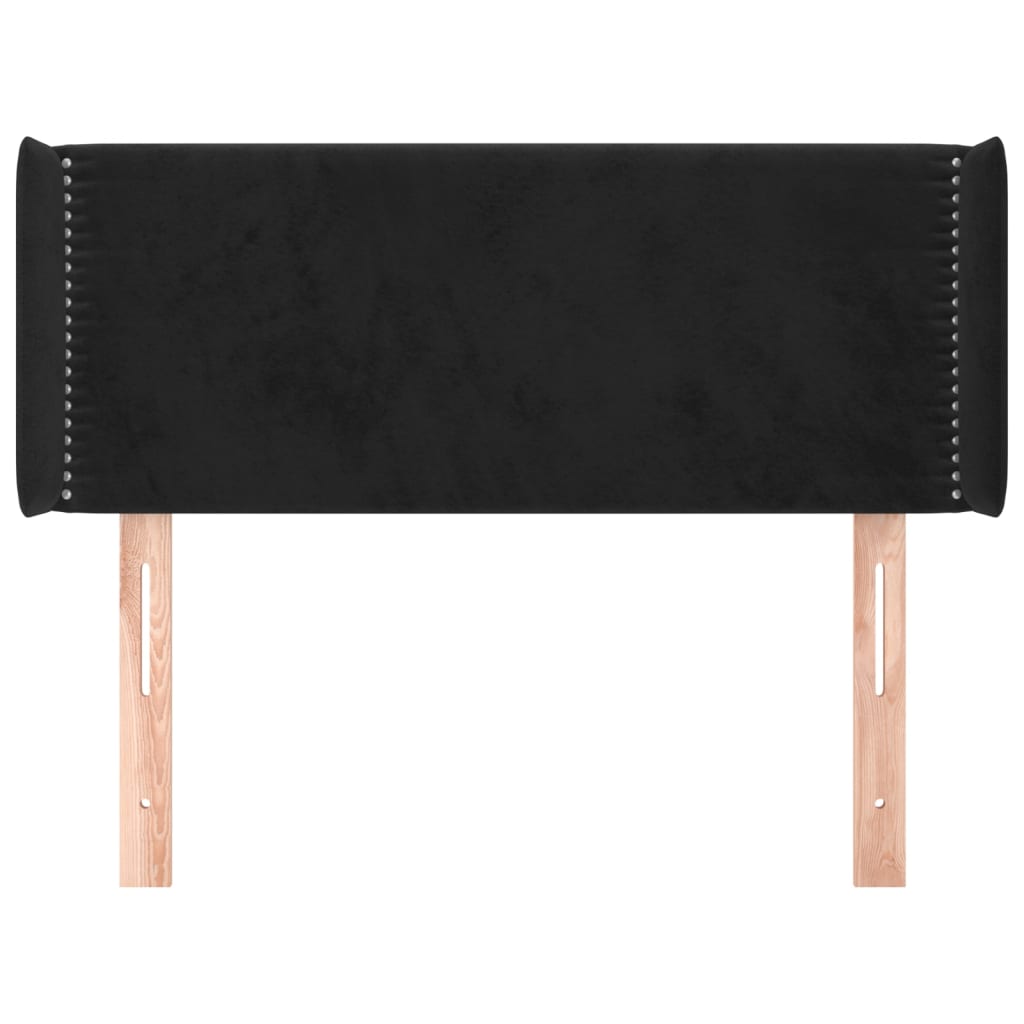 Hoofdbord met randen 103x16x78/88 cm fluweel zwart is nu te koop bij PeponiXL, paradijselijk wonen!