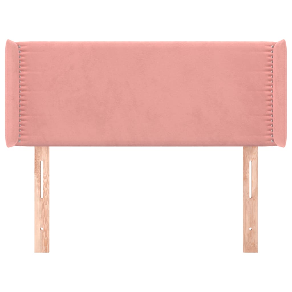 Hoofdbord met randen 103x16x78/88 cm fluweel roze is nu te koop bij PeponiXL, paradijselijk wonen!