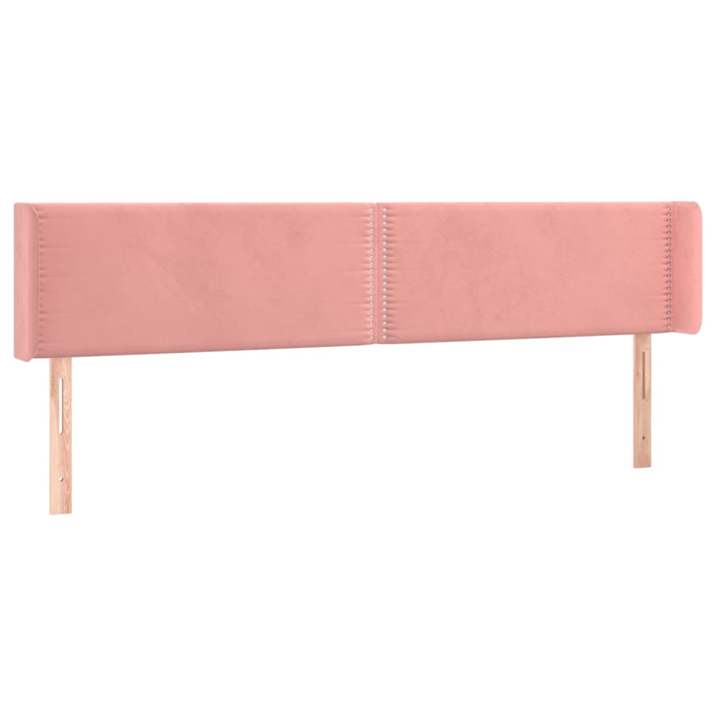 Hoofdbord met randen 163x16x78/88 cm fluweel roze is nu te koop bij PeponiXL, paradijselijk wonen!