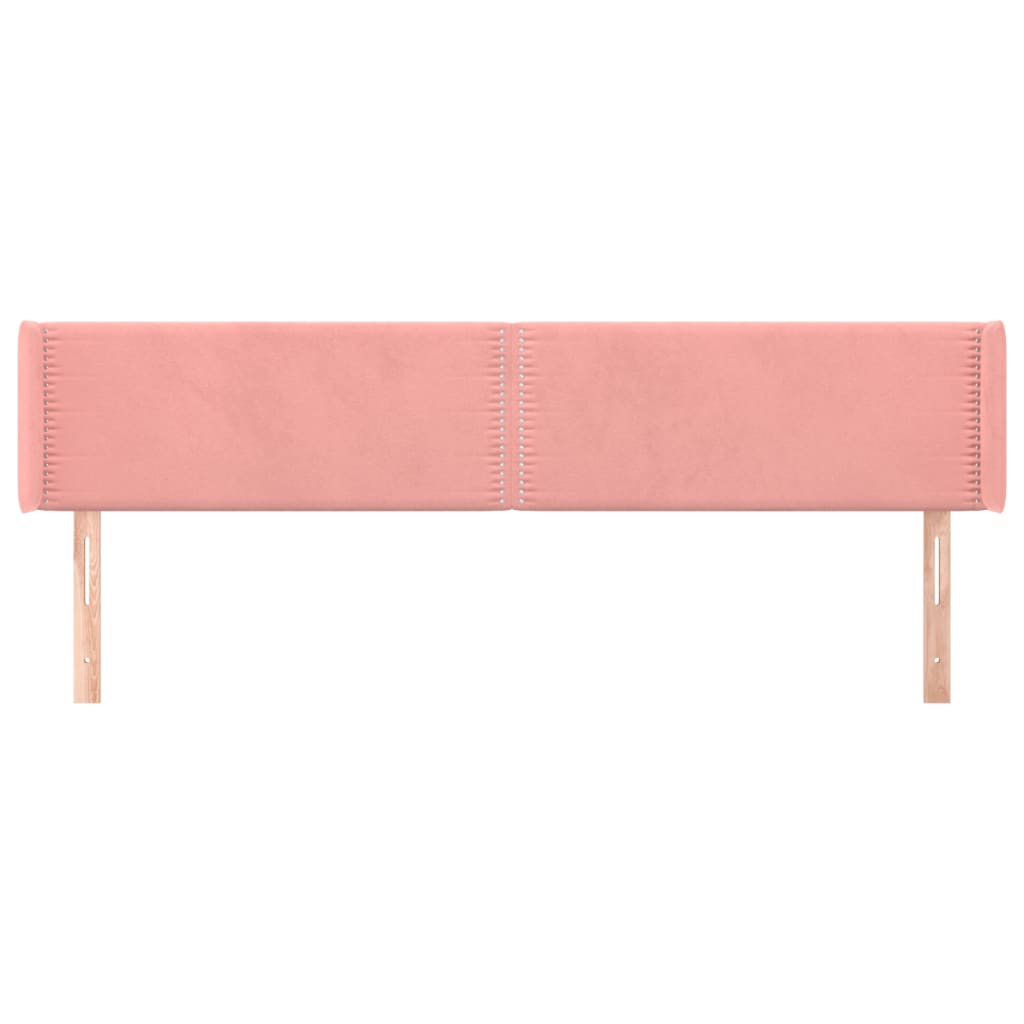 Hoofdbord met randen 163x16x78/88 cm fluweel roze is nu te koop bij PeponiXL, paradijselijk wonen!