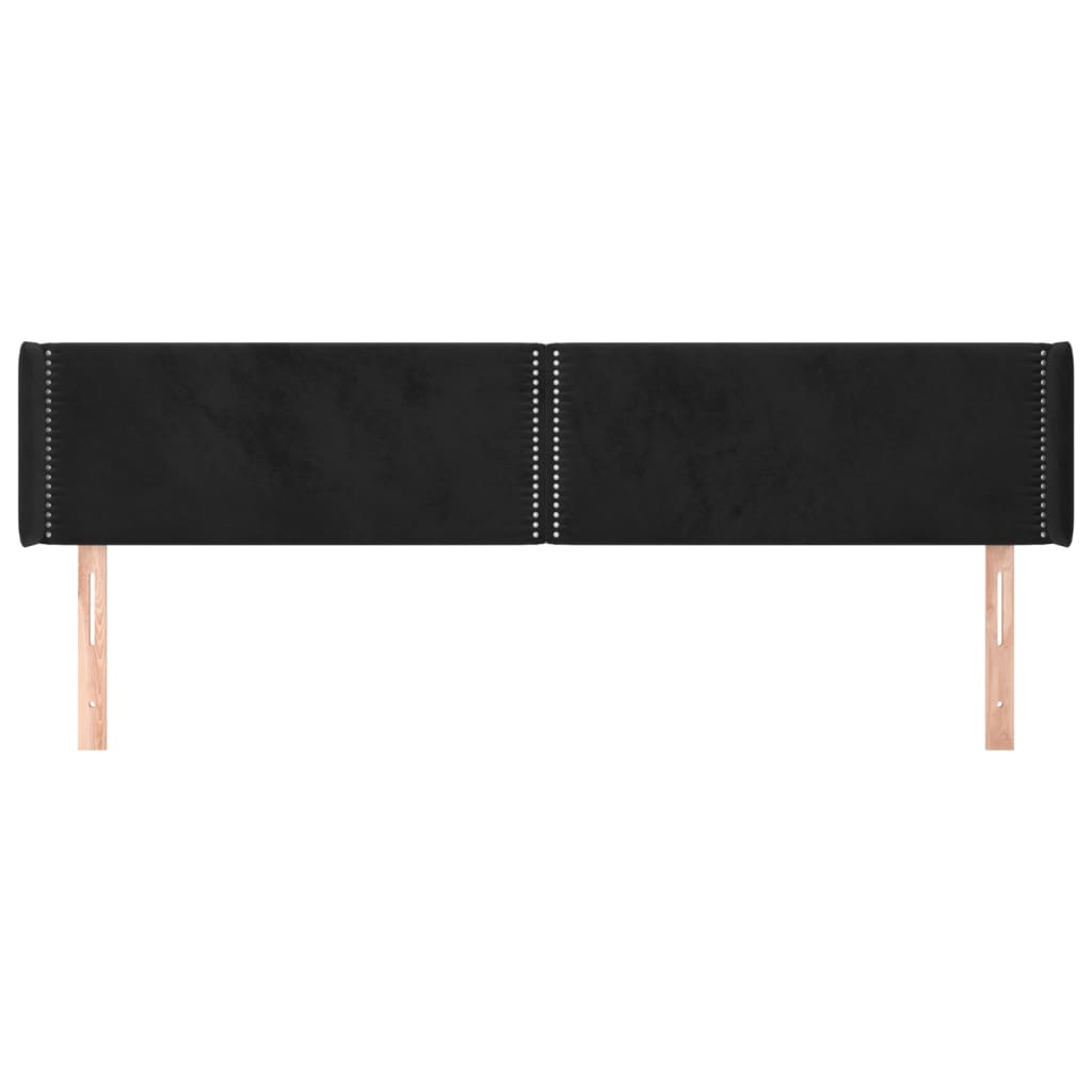 Hoofdbord met randen 183x16x78/88 cm fluweel zwart is nu te koop bij PeponiXL, paradijselijk wonen!