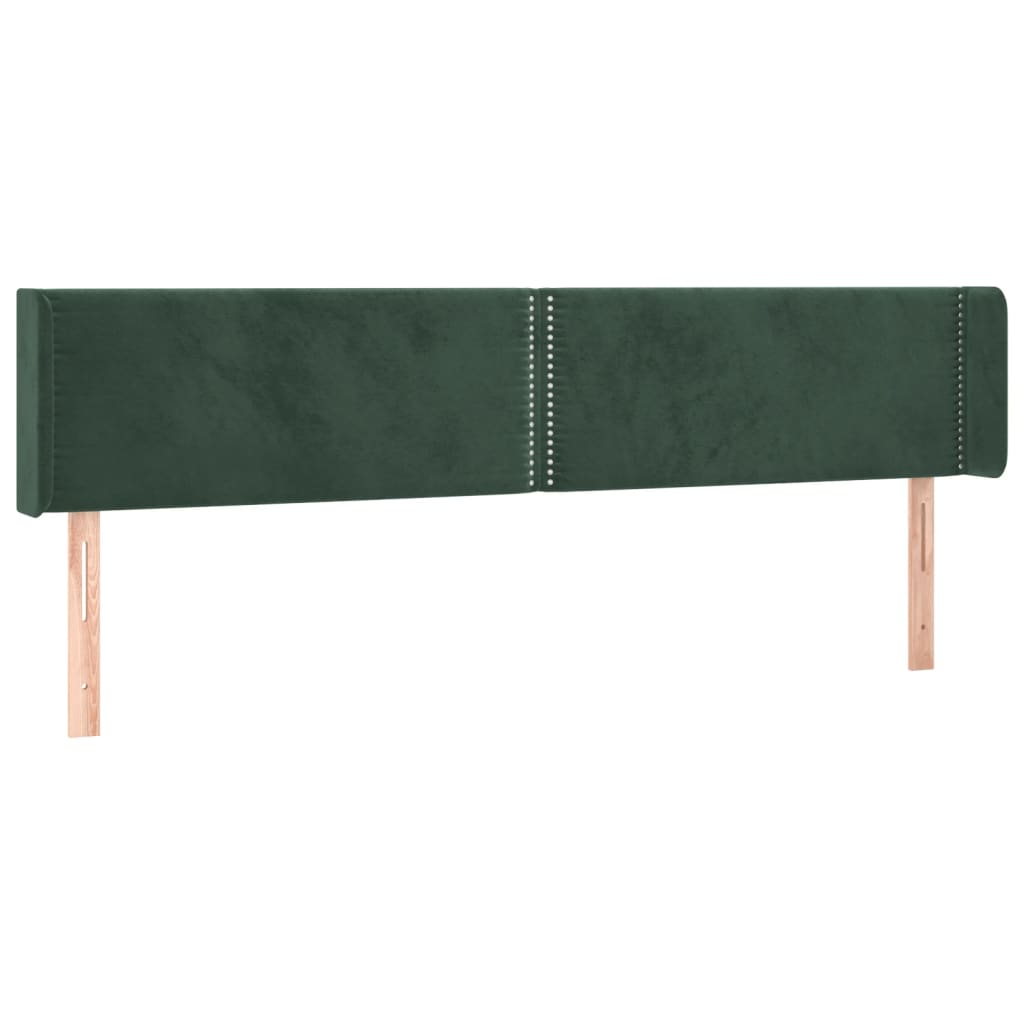 Hoofdbord met randen 183x16x78/88 cm fluweel donkergroen is nu te koop bij PeponiXL, paradijselijk wonen!