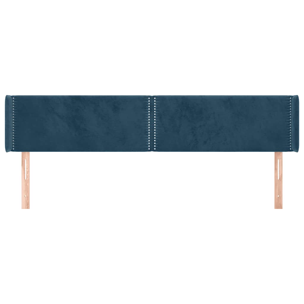 Hoofdbord met randen 183x16x78/88 cm fluweel donkerblauw is nu te koop bij PeponiXL, paradijselijk wonen!