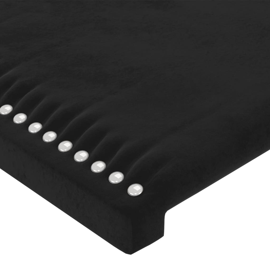 Hoofdbord met randen 203x16x78/88 cm fluweel zwart is nu te koop bij PeponiXL, paradijselijk wonen!