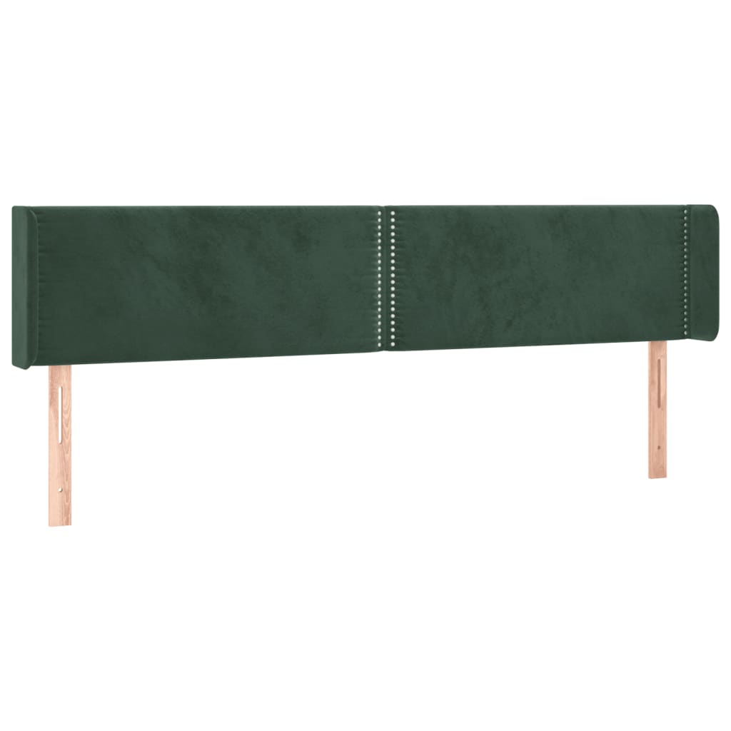 Hoofdbord met randen 203x16x78/88 cm fluweel donkergroen is nu te koop bij PeponiXL, paradijselijk wonen!