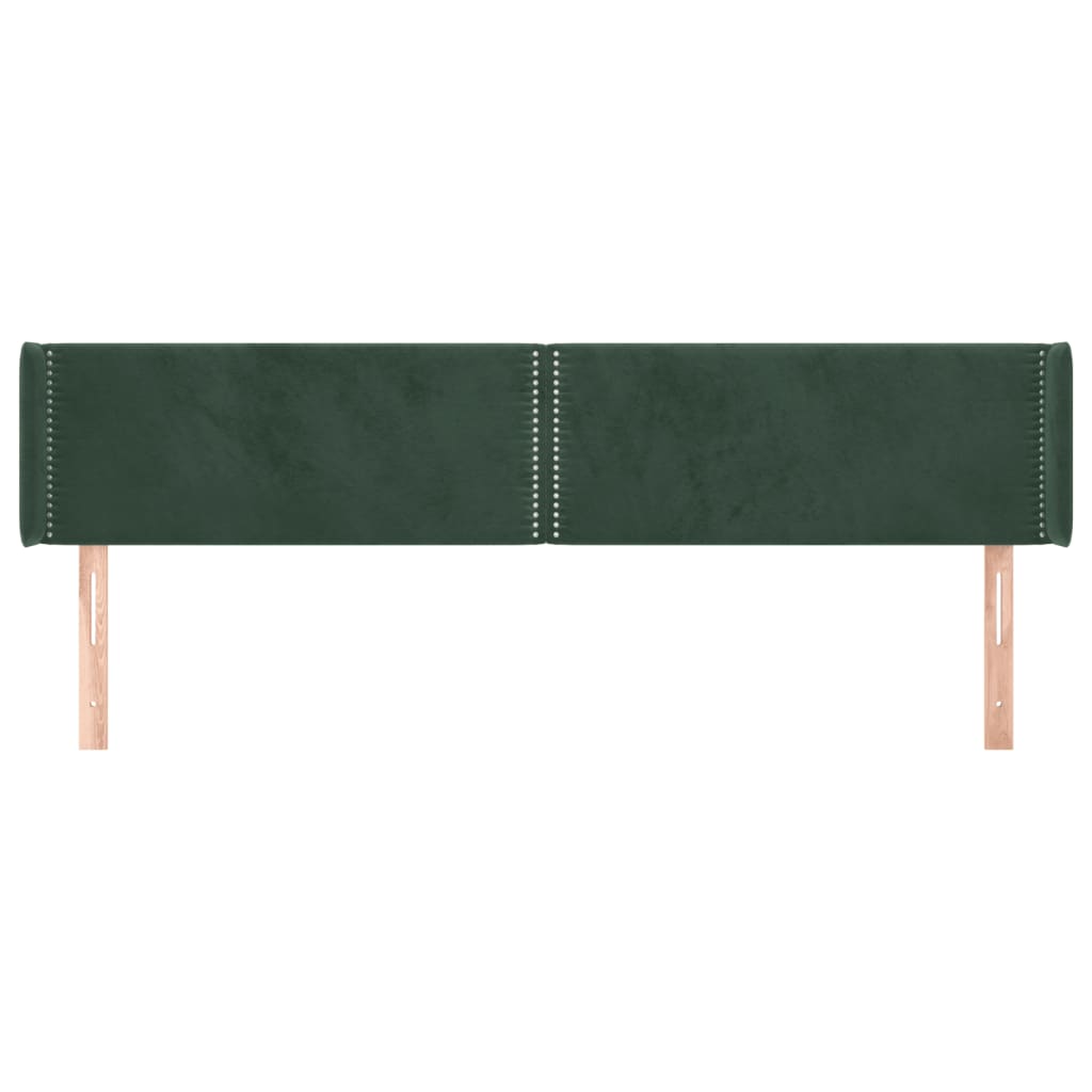 Hoofdbord met randen 203x16x78/88 cm fluweel donkergroen is nu te koop bij PeponiXL, paradijselijk wonen!