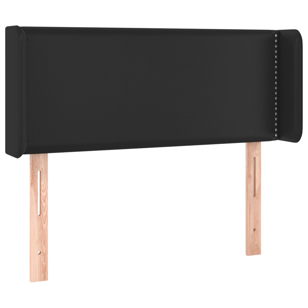 Hoofdbord met randen 93x16x78/88 cm kunstleer zwart is nu te koop bij PeponiXL, paradijselijk wonen!