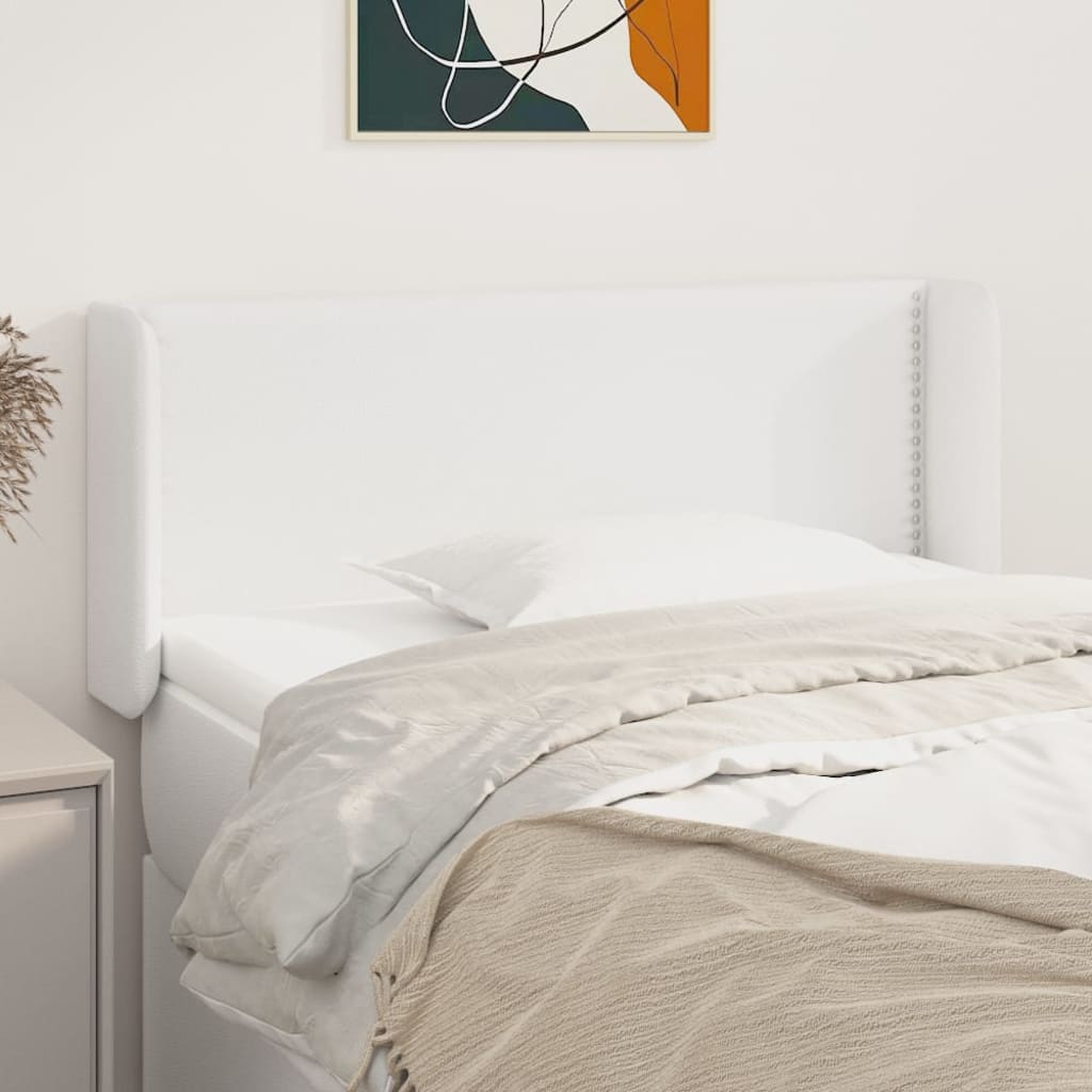 Hoofdbord met randen 103x16x78/88 cm kunstleer wit is nu te koop bij PeponiXL, paradijselijk wonen!